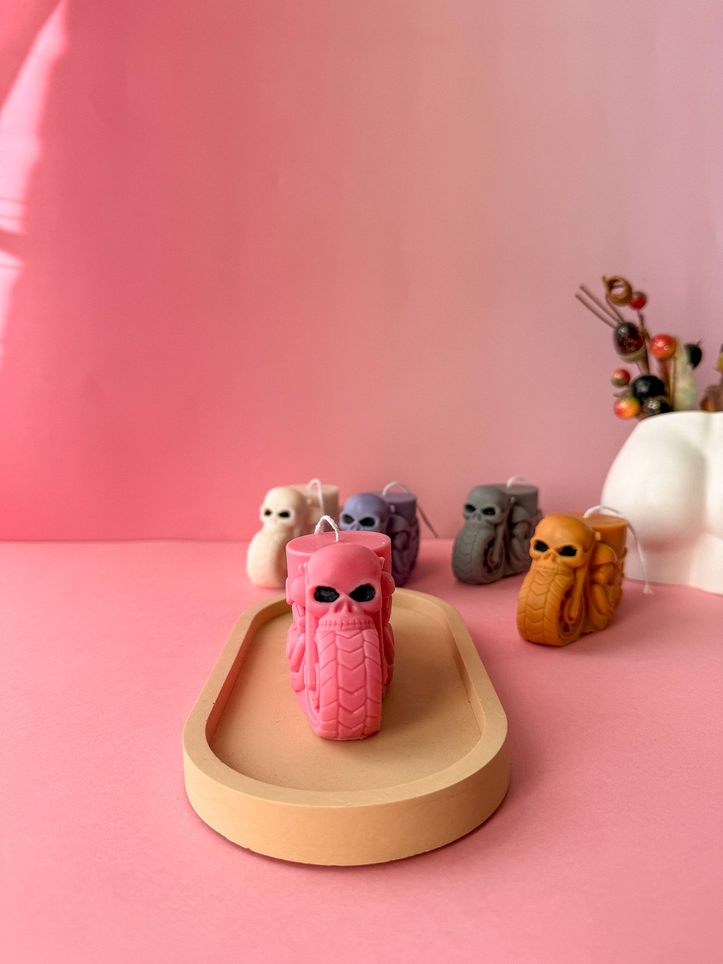 Skull Motorcycle Candle