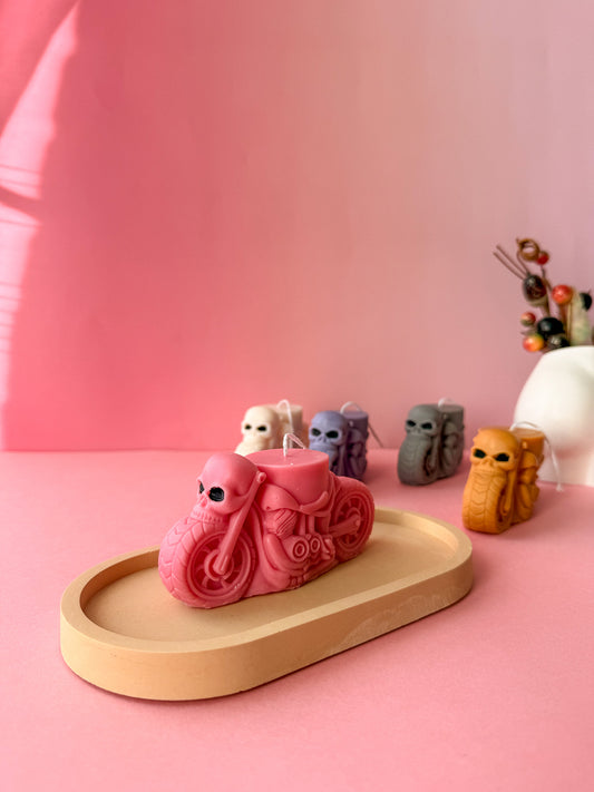 Skull Motorcycle Candle