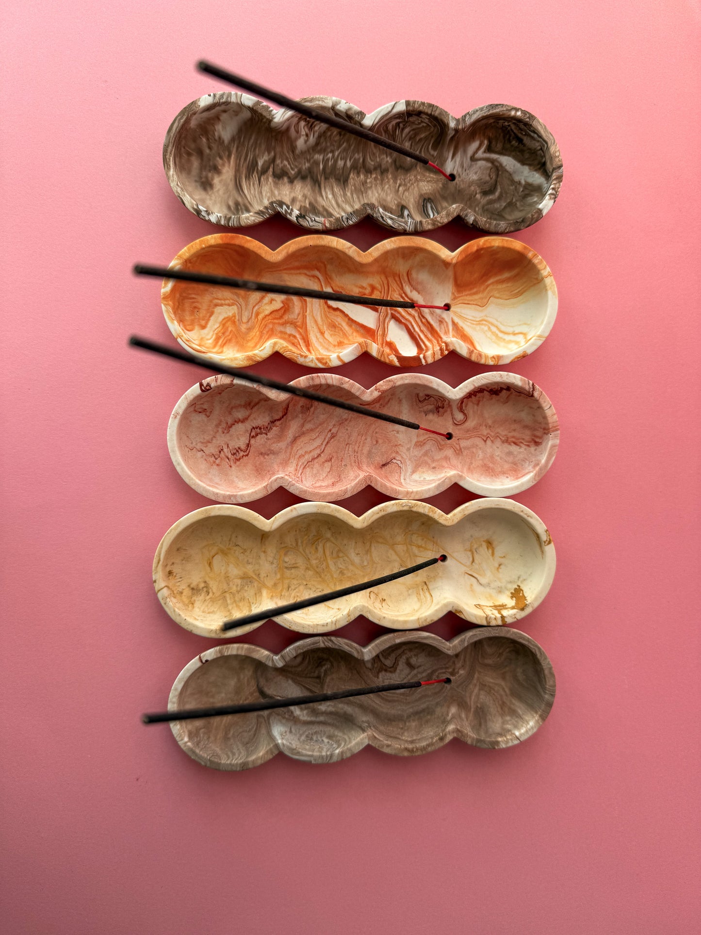 Marble Wavy Bubble  Incense Stick Holders