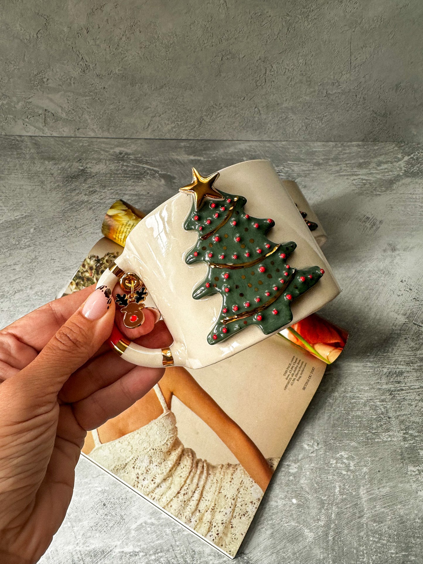 Christmas Tree with Star Ceramic Coffee / Tea Cup