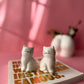 White Cat Shaped Salt and Pepper Shakers