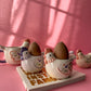 Set of 2 Floral Hen Chicken Shaped Egg Cups