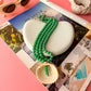 Green Beaded Shell Necklace