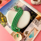 Green Beaded Shell Necklace