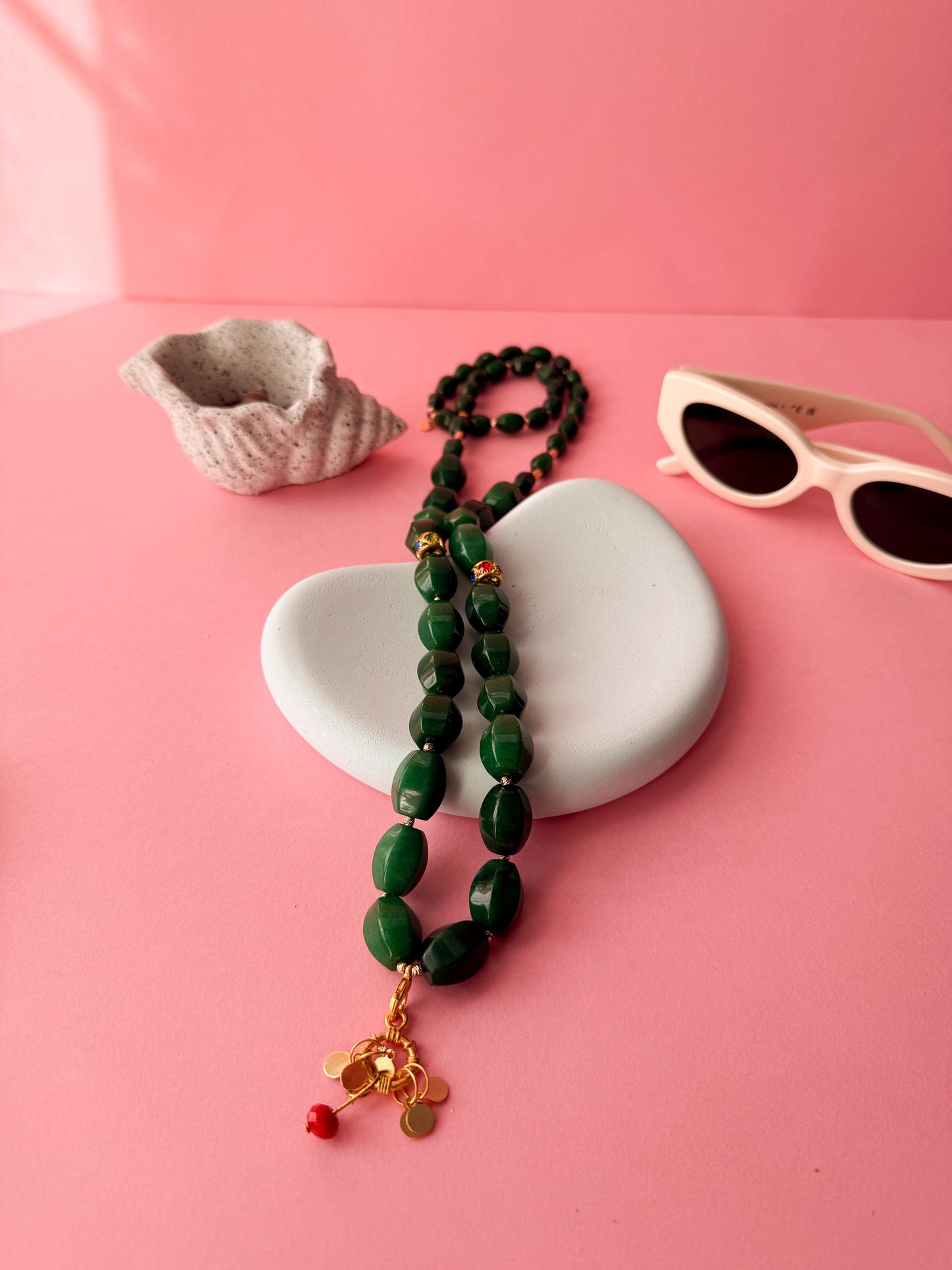 Emerald Green Beaded Necklace