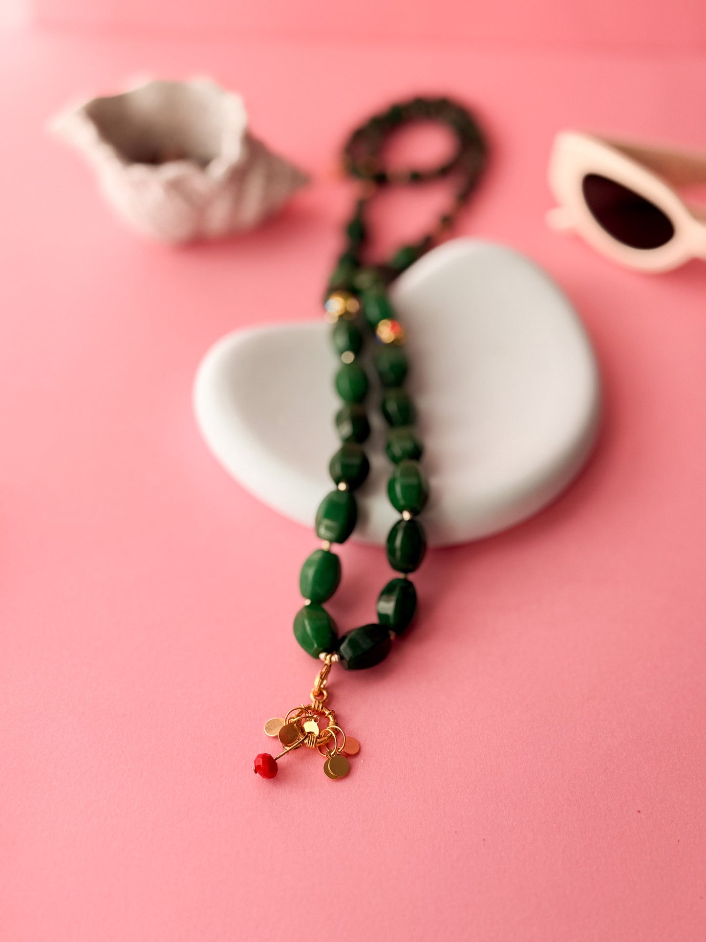 Emerald Green Beaded Necklace