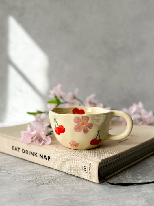 Cherry Ceramic Coffee Cup / Tea  Mug