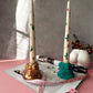 Candy Cane Festive Hand Painted Taper Candles