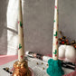 Candy Cane Festive Hand Painted Taper Candles