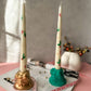 Candy Cane Festive Hand Painted Taper Candles