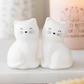 White Cat Shaped Salt and Pepper Shakers