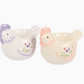 Set of 2 Floral Hen Chicken Shaped Egg Cups