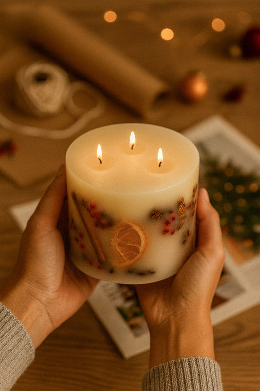 XL Cinnamon & Spiced Orange Botanical Candle – Three Wick