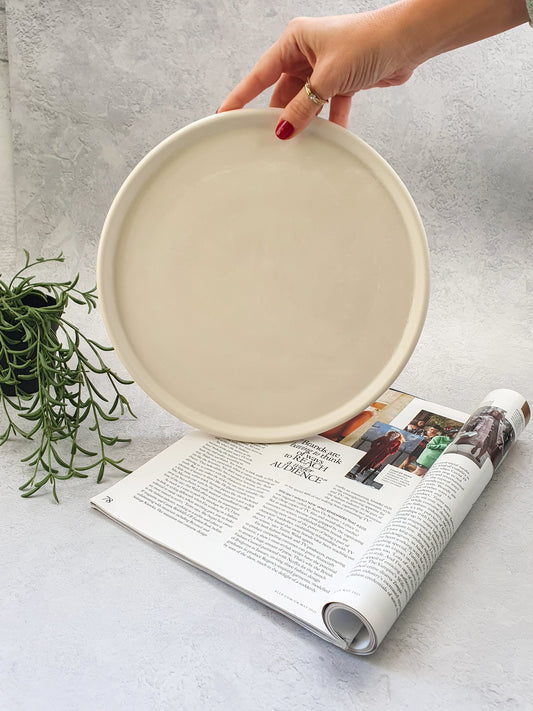 Holding Large Round Decorative Tray