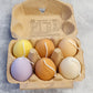 Easter Egg  Candles on a eggs box 