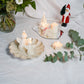 Christmas Angel Candles Set. Santa, Christmas tree and reindeer candles on the white background. 