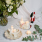 Christmas Angel Candles Set. Santa, Christmas tree and reindeer candles  and flowers on the white background.