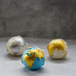 Blue Globe Candle with gold painted