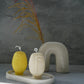 Abstract Face Soy Wax Candle White and Yellow with white jar