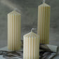 Ivory Corinthian Pillar Candle Set  